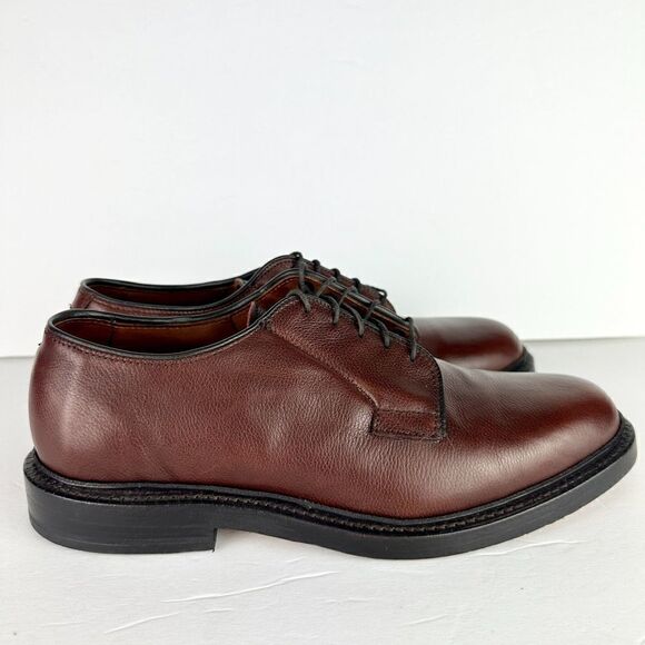 Allen Edmonds Leeds Plain Toe Blucher Leather Derby Dress Shoe Size 6.5 D Brown - Picture 2 of 9